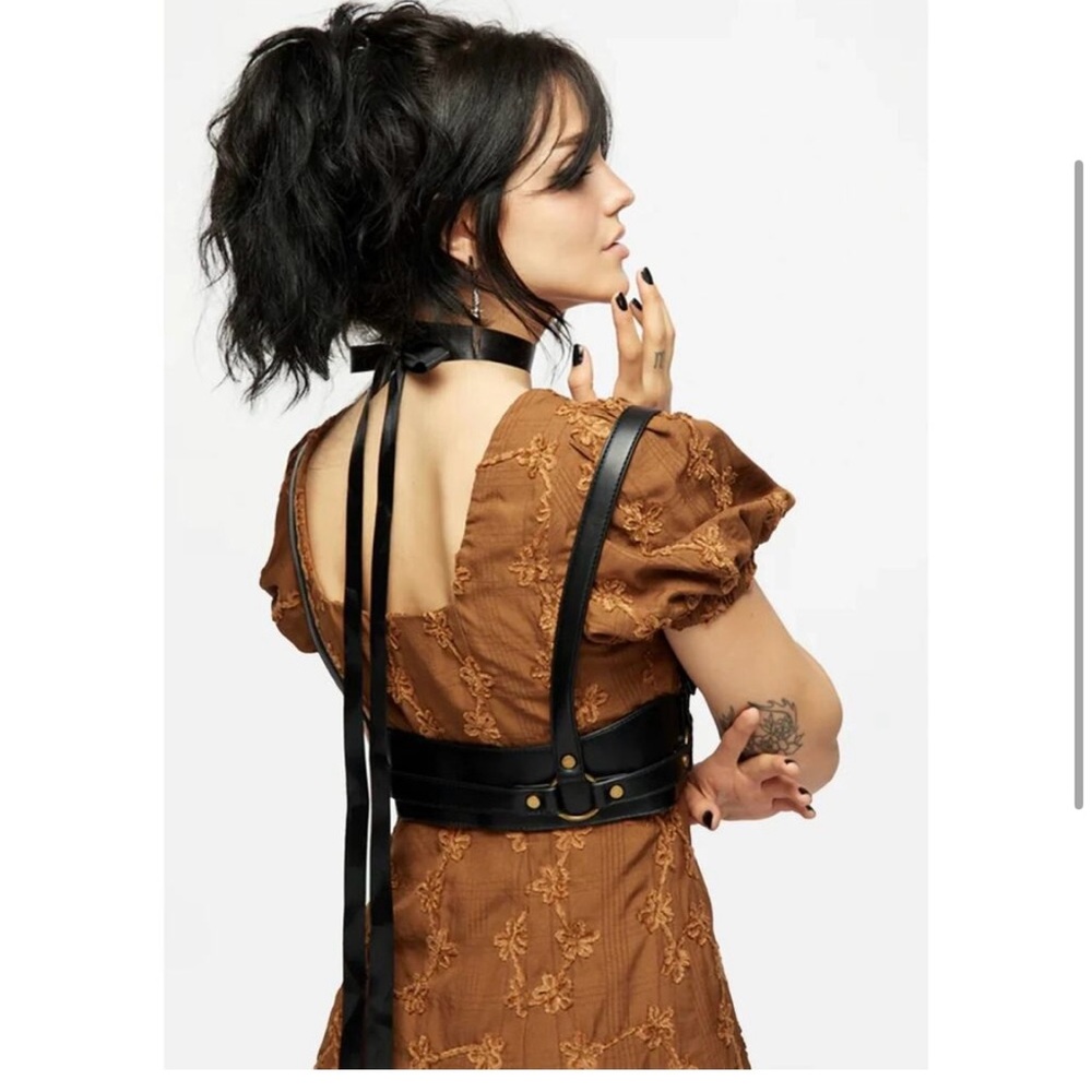 DISTURBIA Maeve Western Brass Harness Size S/M - Picture 2 of 10